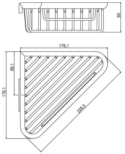 Угловая мыльница-сетка Emco System 2 3545 001 05