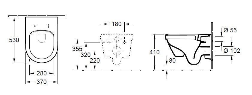 Унитаз подвесной Villeroy and Boch Architectura (без смывного края) 5684R0R1