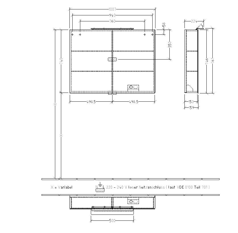 Зеркальный шкафчик My view one Villeroy & Boch A4401000