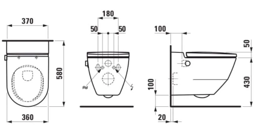 Унитаз подвесной Laufen CLEANET NAVIA Унитаз с функцией биде H8206014000001 (распродажа)