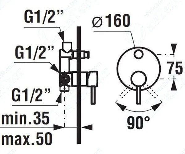 Смеситель для душа и ванны Jika Mio