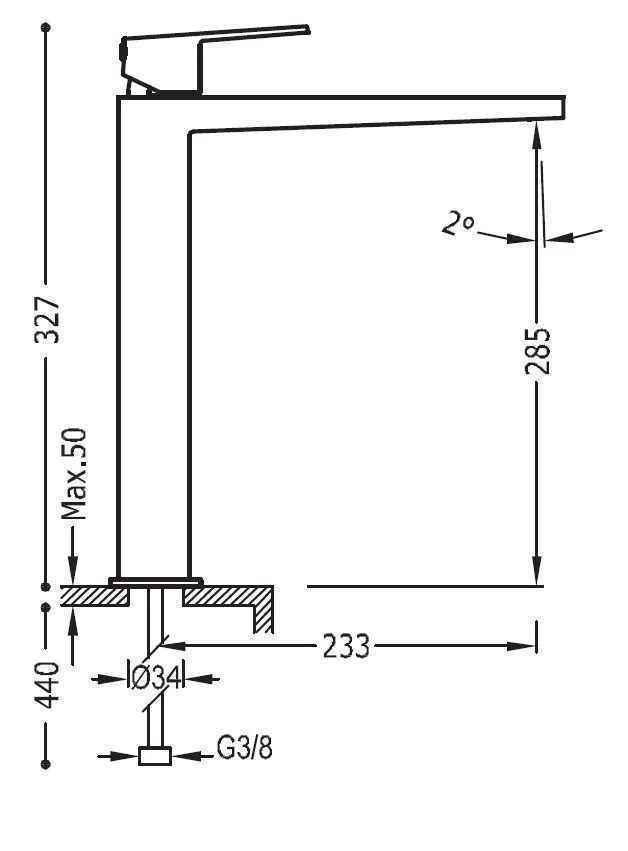 Змішувач на раковину Tres Project 21180301NM