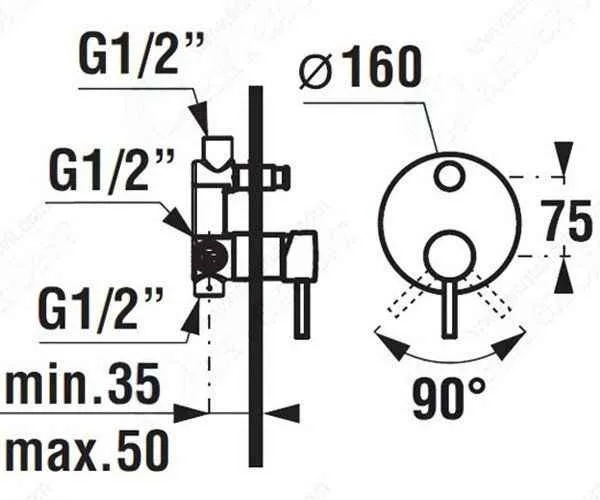 Змішувач для душа і ванни Jika Mio