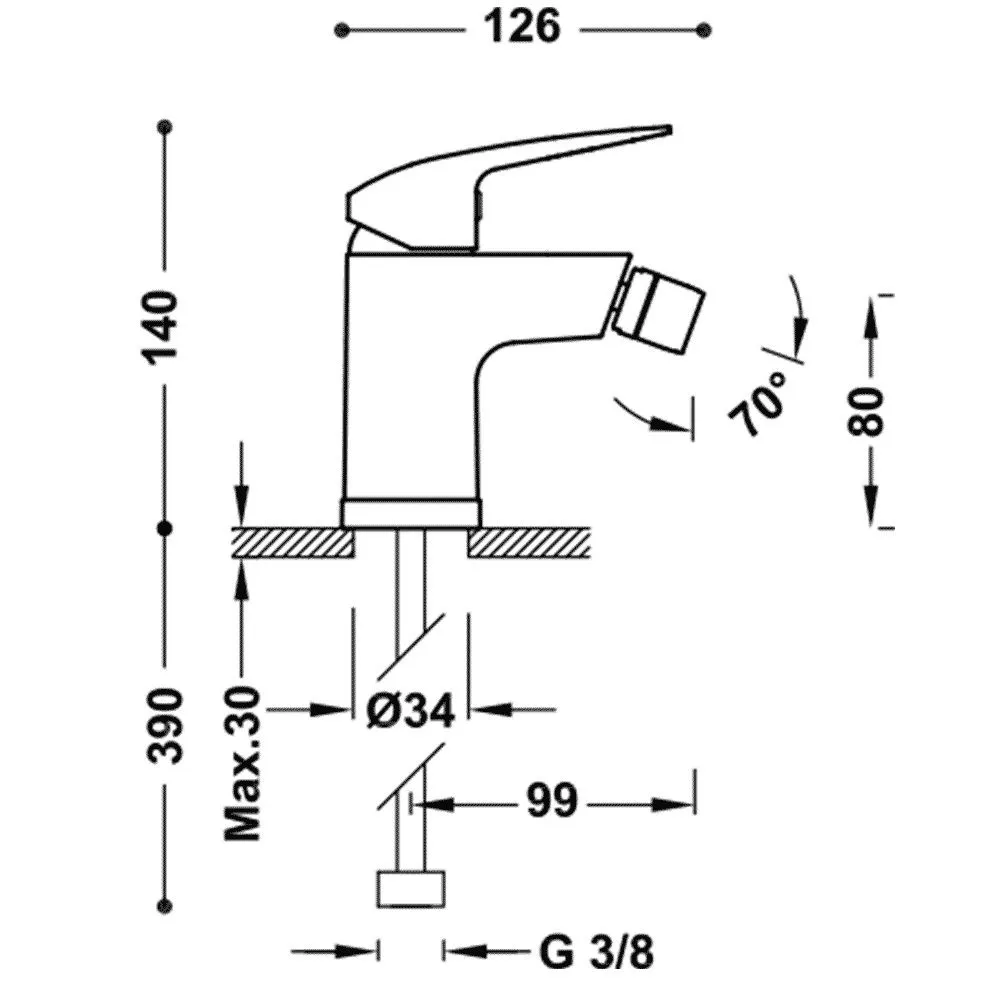 Смеситель на биде Tres Base Plus 21612001