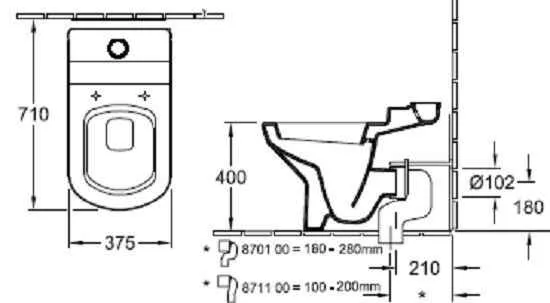Унітаз підлоговий (збірний) Villeroy & Boch Sentique
