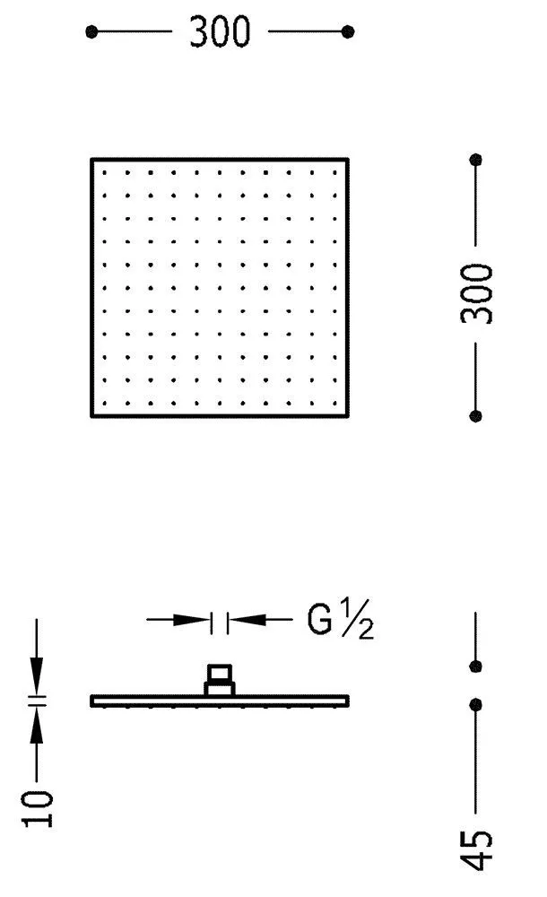 Верхний душ Tres 300Х300 13413830NM