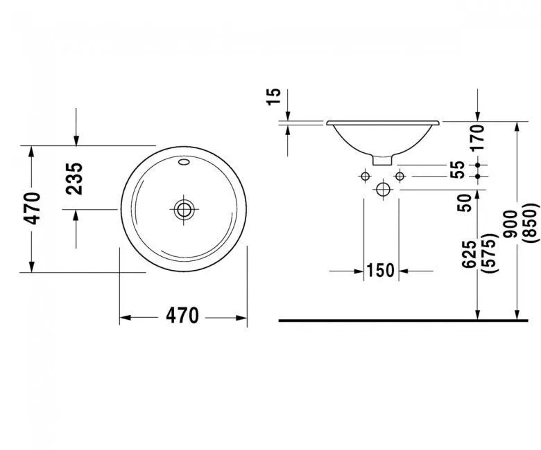 Раковина врезная DURAVIT ARCHITEC 0468470000