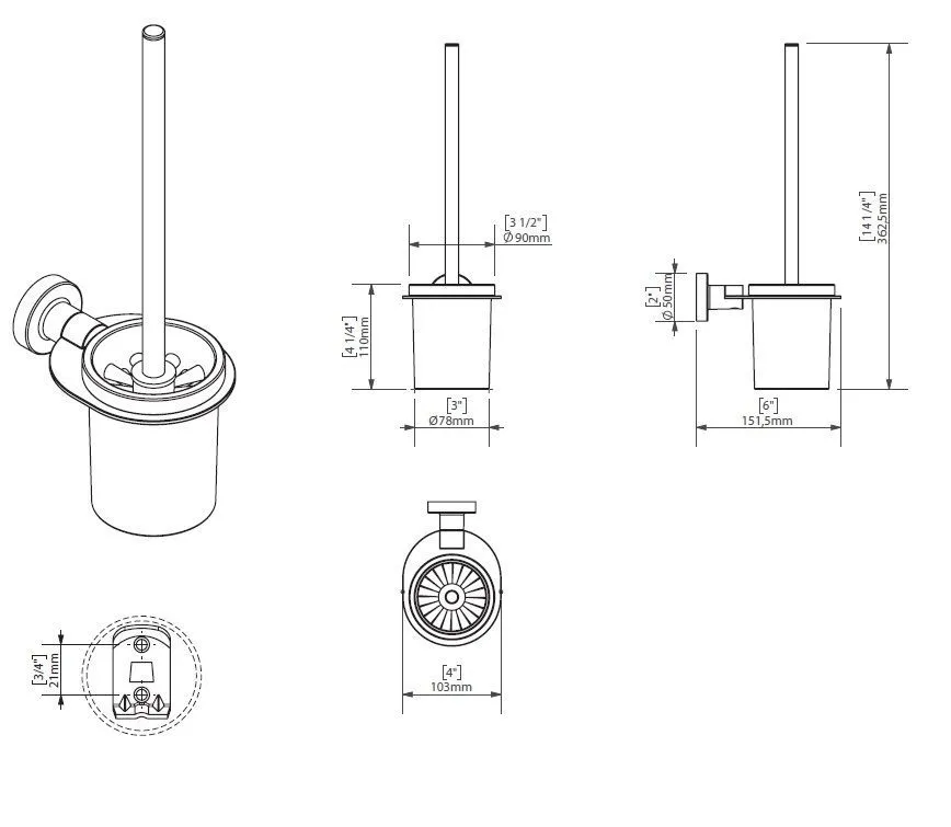 Ершик для унитаза Creabath Architecture 169603