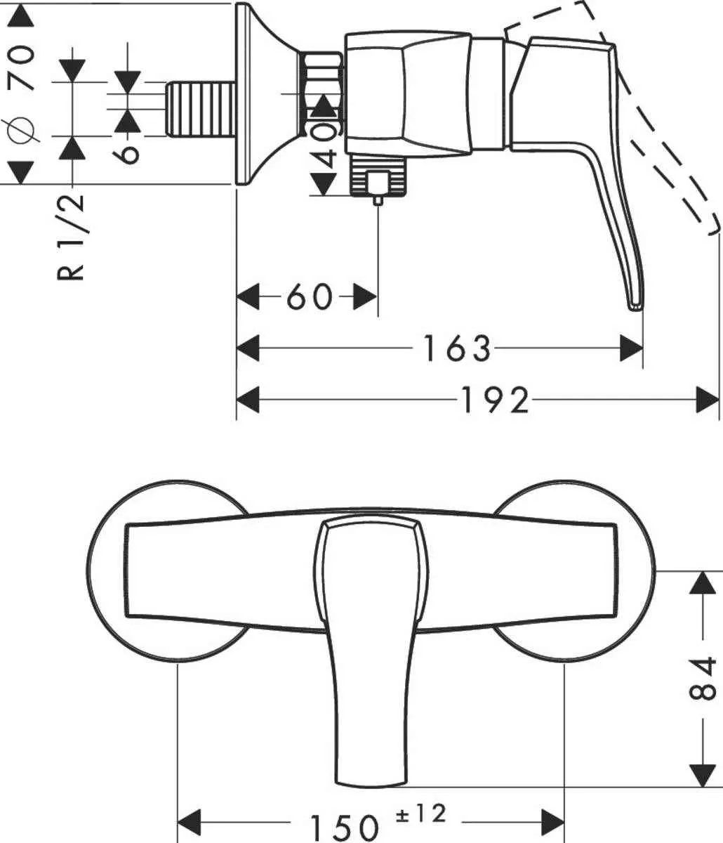 Змішувач для душа Hansgrohe Metris Classic