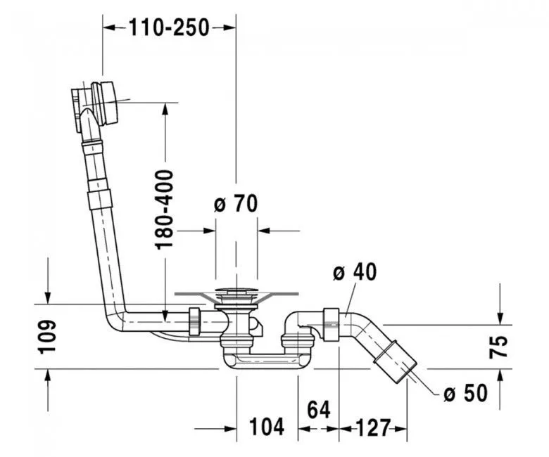 Слив-перелив для ванны DURAVIT STARCK 790285000001000
