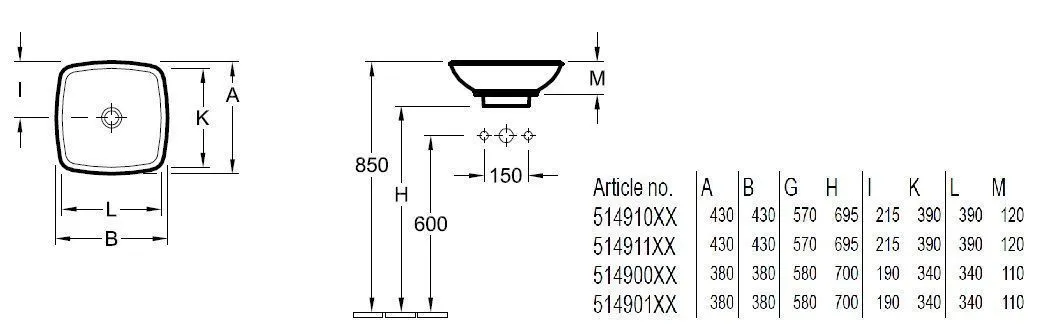 Умывальник на столешницу Villeroy & Boch Loop & Friends 51490001