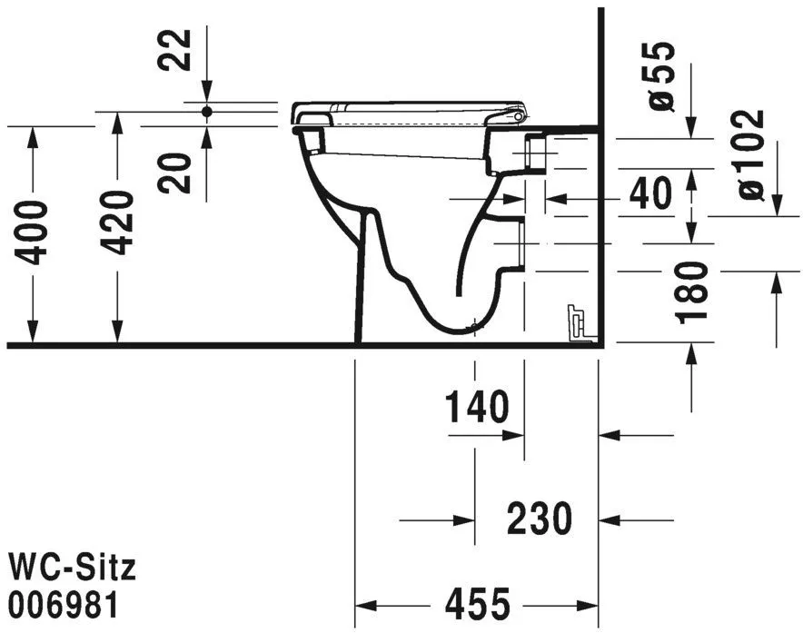 Унитаз напольный Duravit Darling New (пристенный) 2139090000