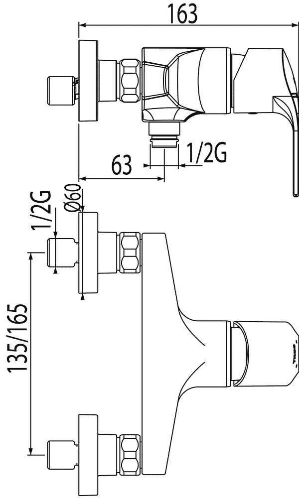 Набор: Змішувач для душа з душовим набором K -Tres