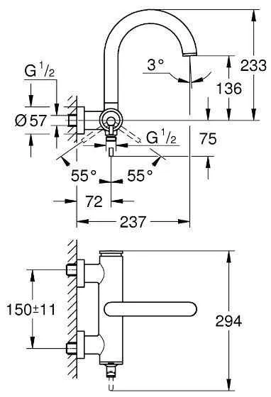 Atrio Змішувач для ванни, хром 32652003