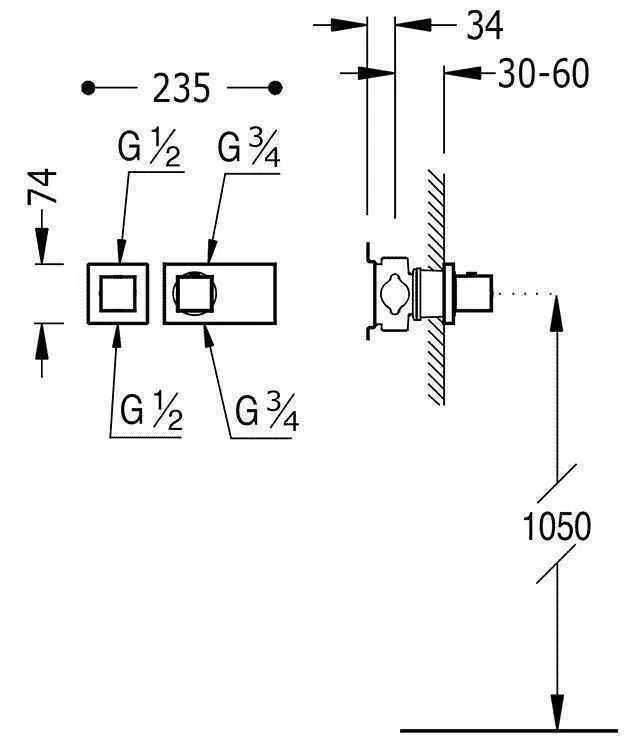 Термостат для душа Tres Block System 20725199BM
