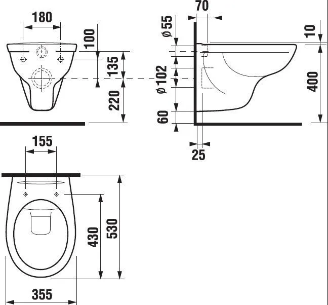 Унитаз подвесной Jika Dino (с крышкой-сиденьем) H8603770000001