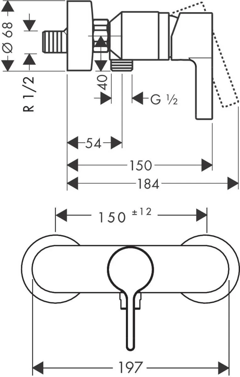 Смеситель для душа Hansgrohe Metris S