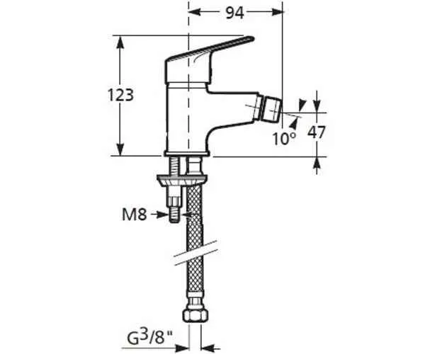 Змішувач для біде Jika Nariva із зливним гарнітуром H3411J10041101
