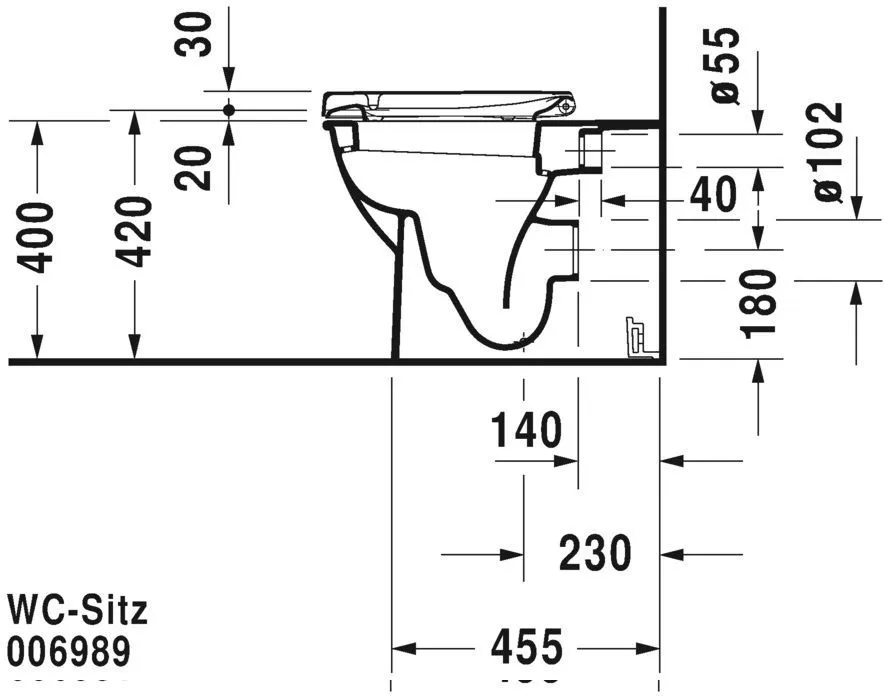 Унитаз напольный Duravit Darling New (пристенный) 2139090000