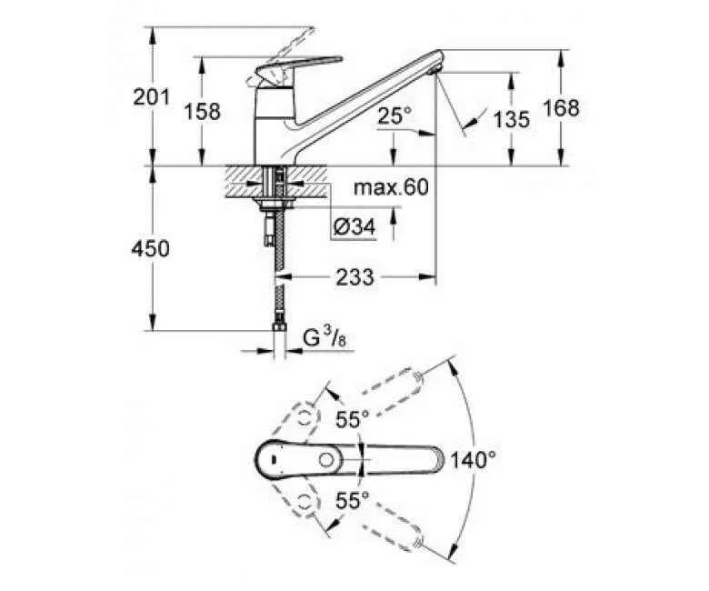 Змішувач кухонний Grohe Europlus 32941002