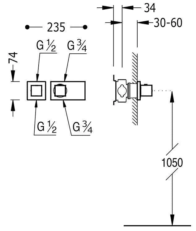 Термостат для душа Tres Block System 20725199BM