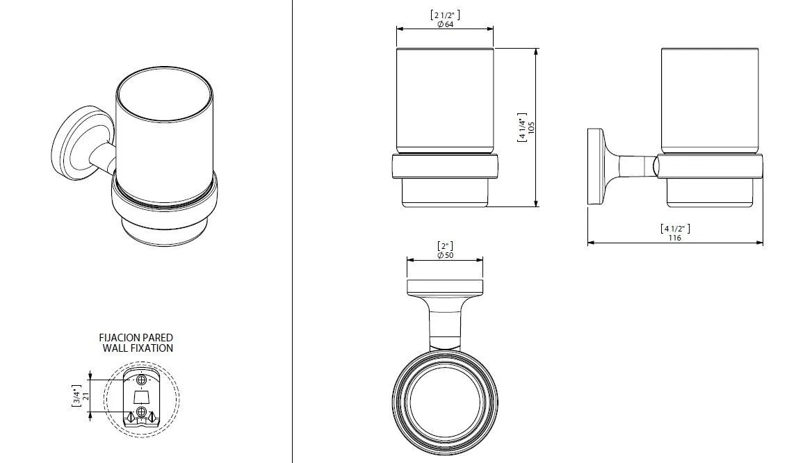 Стаканчик для зубных щеток Creabath Infinity 192786