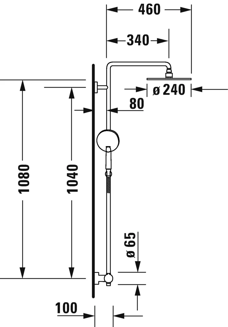 Душова система з термостатом C.1 Duravit C14280008010