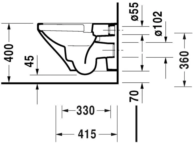 Унитаз подвесной Duravit DuraStyle (Rimless с крышкой) 45510900A11