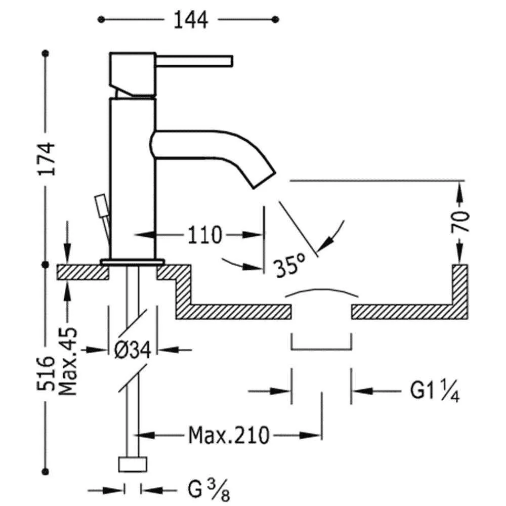 Змішувач на раковину Tres Study 26290301D
