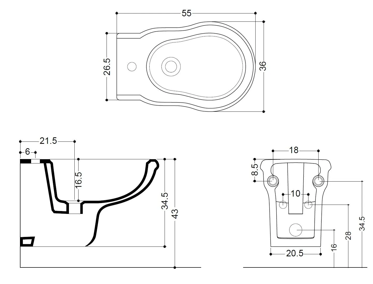 Биде подвесное AXA Contea 607001