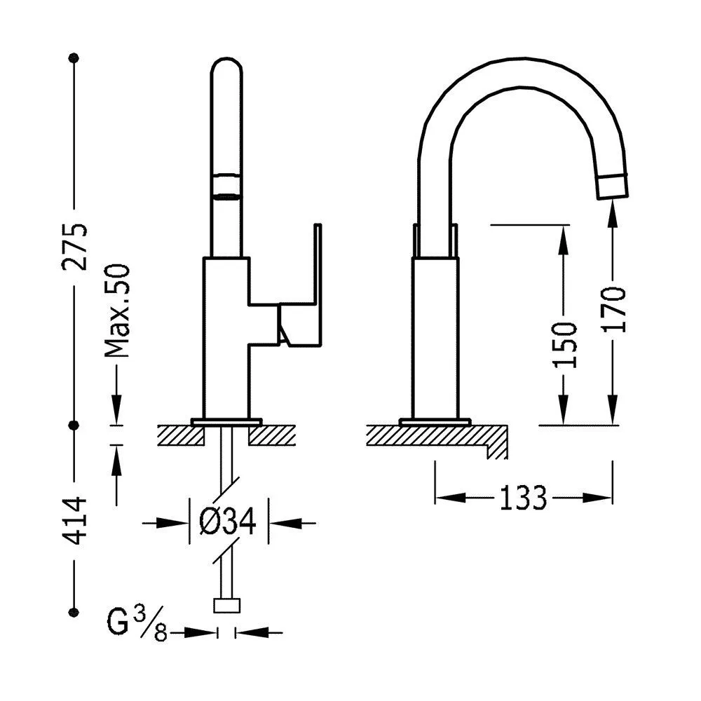 Смесители на раковину Tres Loft 20020504