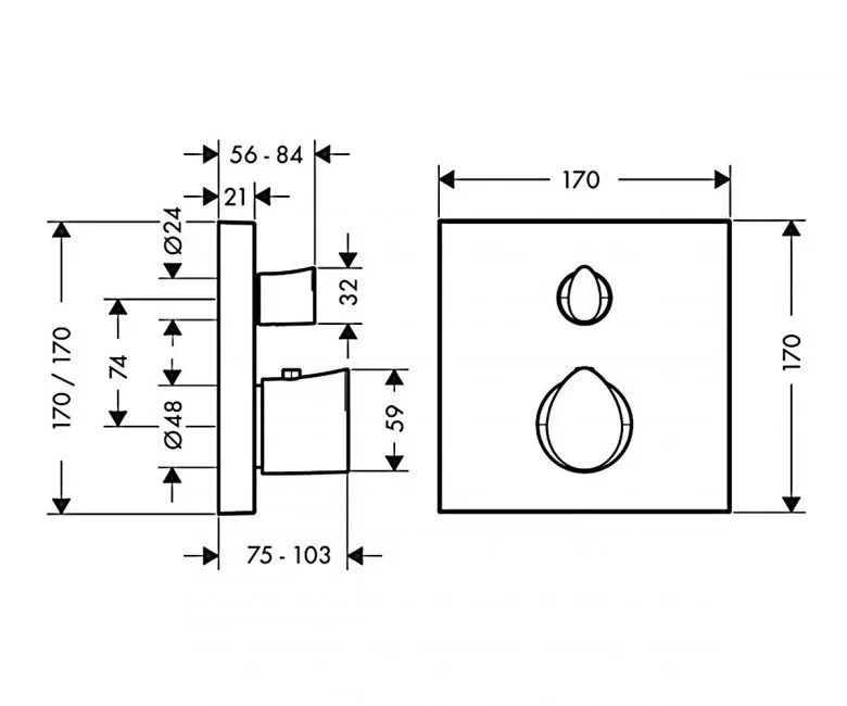 Термостат Starck Axor 12715000 (центральный)