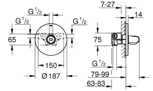 Термостат для ванної Grohe Grohtherm 1000