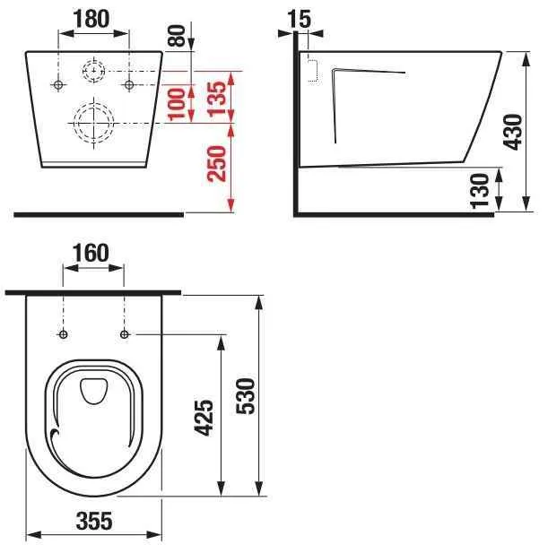 Cubito Унітаз підвісний,безобідковий, воронкоподібний, з сидінням SoftСlose