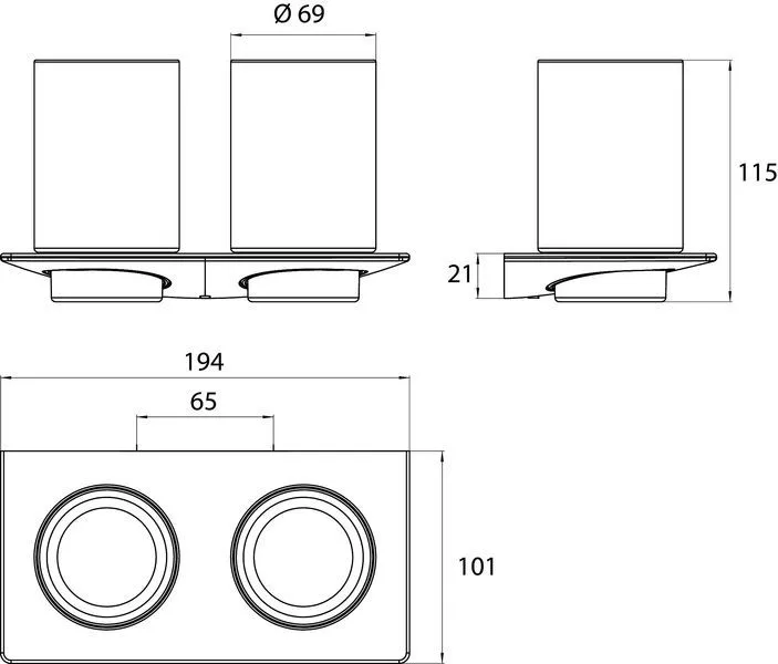 Двойной стакан для зубных щеток Emco Art