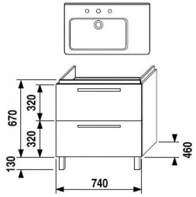 Тумба під умивальник  Cubito Jika H4502081725001