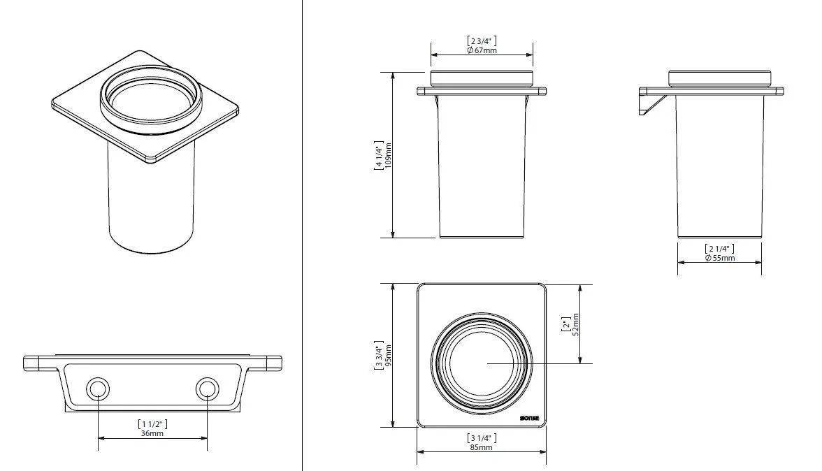 Стаканчик для зубных щеток Creabath S-cube 192427