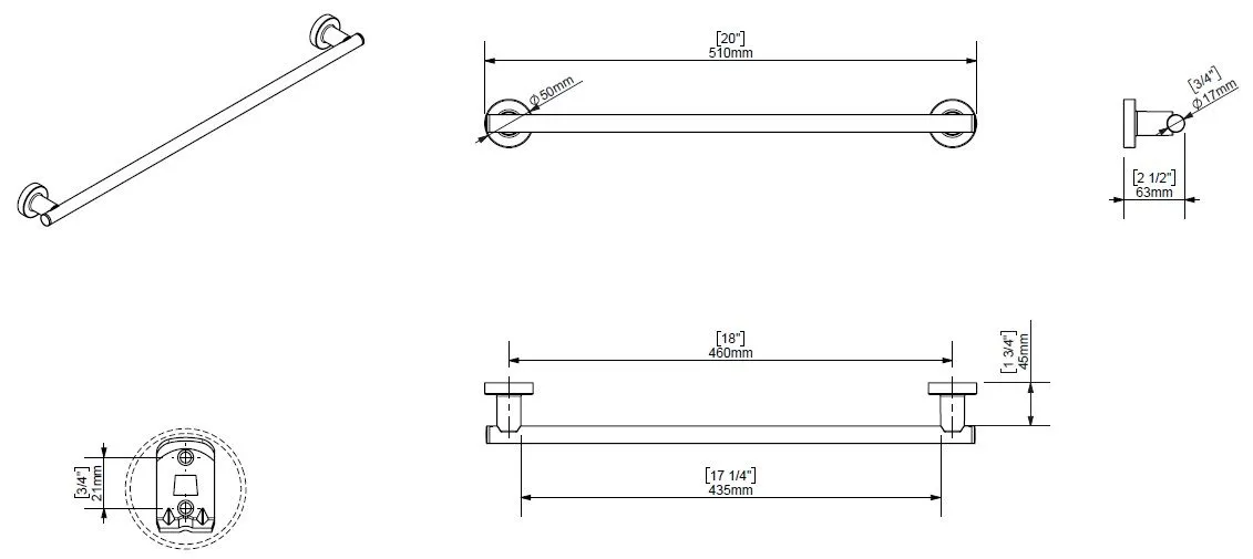 Полотенцедержатель Creabath Architecture 169528