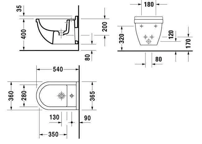 Биде подвесное Duravit Starck 3
