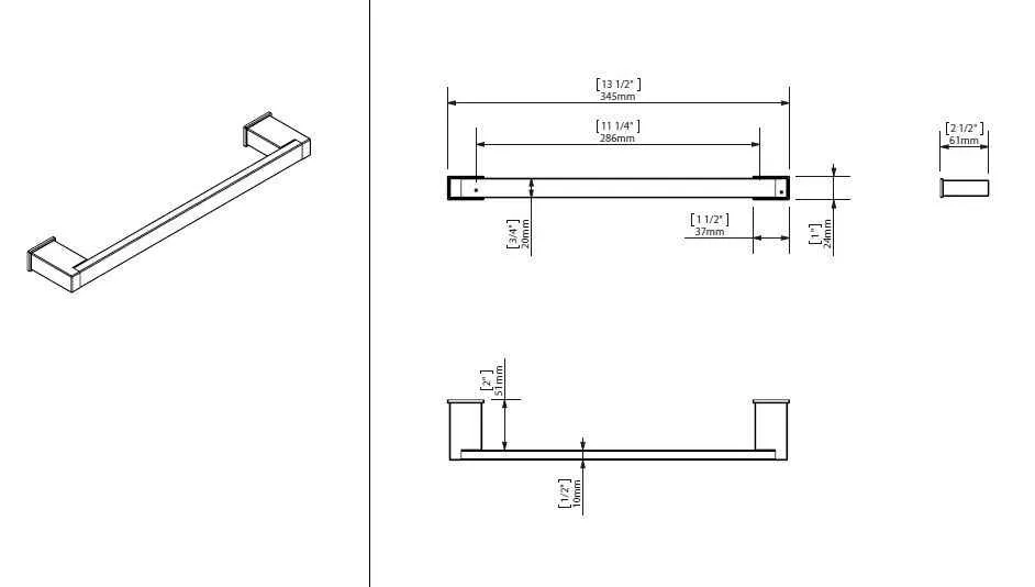 Тримач рушника Creabath Kubo 192496
