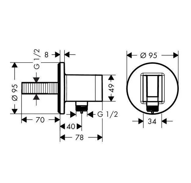 Держатель со шланговым подключением Hansgrohe Fixfit Porter S 26487000