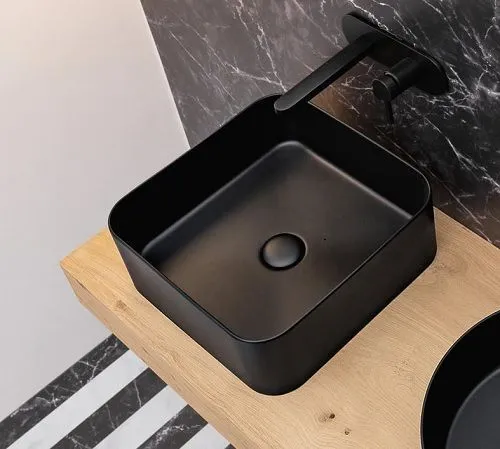 Mate Раковина квадратная на столешницу 40х40 см, черный матовый 7810007