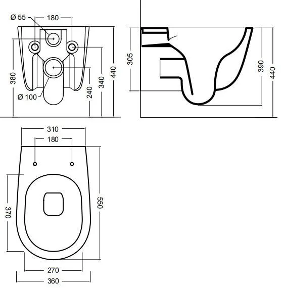 Eva Унитаз подвесной, безободковый, белый 8801001