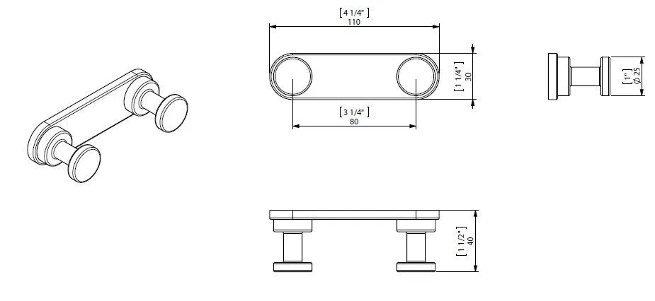 Двойной крючок Creabath Architecture 192656