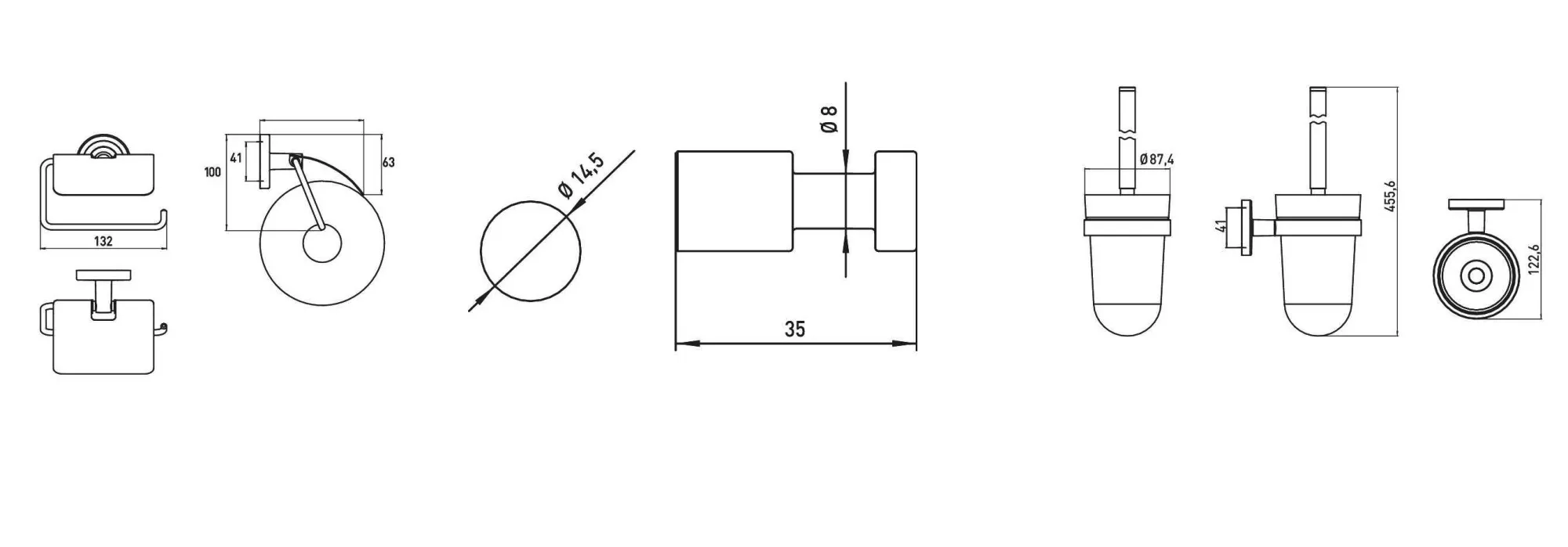 Набір аксесуарів для ванної кімнати Emco Polo